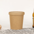 Biodegradable disposable paper bowl takeaway soup container